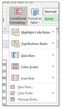 Excel: Conditional Formatting – Highlight Cell Rules – Windsong Training